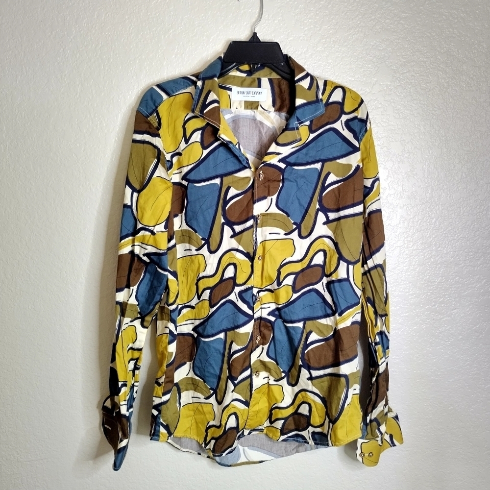Bombay shirt company button down Long Sleeve shirt Fun Print Sz M